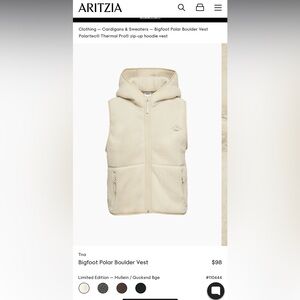 Aritzia TNA Bigfoot Polar Boulder Vest Beige XL